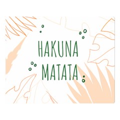 Hakuna Matata Tropical Leaves With Inspirational Quote Double Sided Flano Blanket (large)  by Jancukart