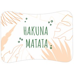 Hakuna Matata Tropical Leaves With Inspirational Quote Velour Seat Head Rest Cushion by Jancukart