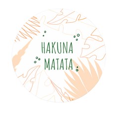 Hakuna Matata Tropical Leaves With Inspirational Quote Mini Round Pill Box by Jancukart