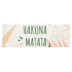 Hakuna Matata Tropical Leaves With Inspirational Quote Banner And Sign 6  X 2 