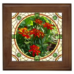 Flower Stained Glass Window Framed Tile