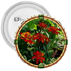 Flower Stained Glass Window 3  Buttons by Jancukart