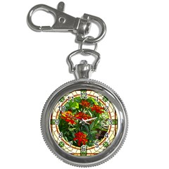 Flower Stained Glass Window Key Chain Watches