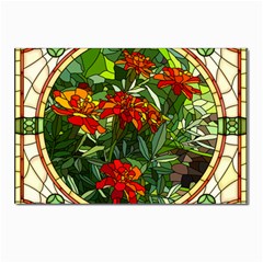 Flower Stained Glass Window Postcard 4 x 6  (pkg Of 10)