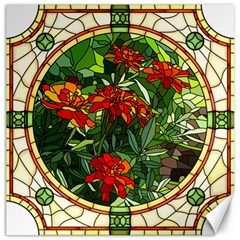 Flower Stained Glass Window Canvas 16  X 16 