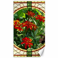 Flower Stained Glass Window Canvas 40  X 72  by Jancukart