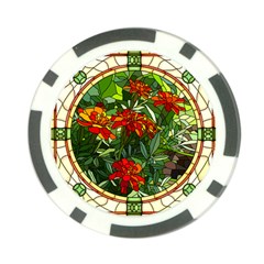 Flower Stained Glass Window Poker Chip Card Guard (10 Pack)