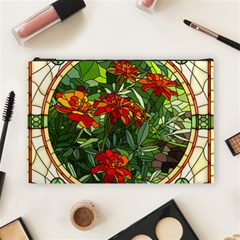 Flower Stained Glass Window Cosmetic Bag (large)