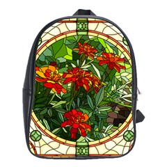 Flower Stained Glass Window School Bag (large) by Jancukart