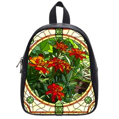 Flower Stained Glass Window School Bag (small)