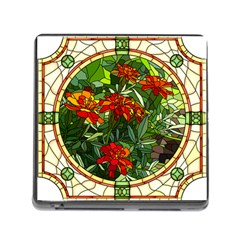 Flower Stained Glass Window Memory Card Reader (square 5 Slot)