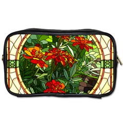 Flower Stained Glass Window Toiletries Bag (two Sides)