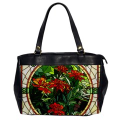 Flower Stained Glass Window Oversize Office Handbag