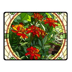 Flower Stained Glass Window Fleece Blanket (small)