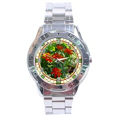 Flower Stained Glass Window Stainless Steel Analogue Watch by Jancukart