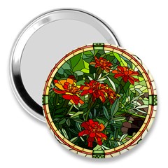 Flower Stained Glass Window 3  Handbag Mirrors