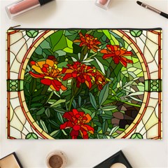 Flower Stained Glass Window Cosmetic Bag (xxxl)