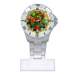 Flower Stained Glass Window Plastic Nurses Watch