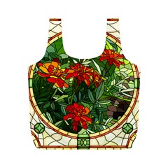 Flower Stained Glass Window Full Print Recycle Bag (m)