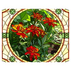 Flower Stained Glass Window Double Sided Flano Blanket (medium) 