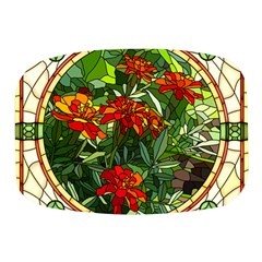 Flower Stained Glass Window Mini Square Pill Box