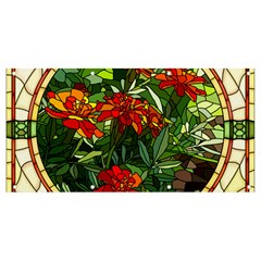 Flower Stained Glass Window Banner And Sign 8  X 4  by Jancukart