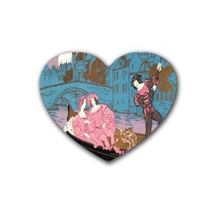 Gondola Ride   Rubber Heart Coaster (4 Pack) by ConteMonfrey