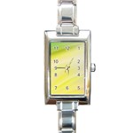 Gradient green yellow Rectangle Italian Charm Watch Front