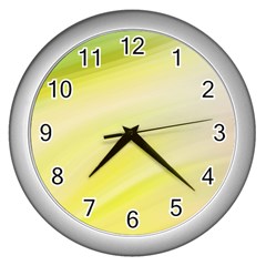 Gradient Green Yellow Wall Clock (silver) by ConteMonfrey