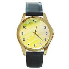 Gradient Green Yellow Round Gold Metal Watch by ConteMonfrey