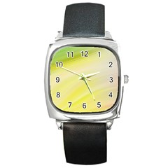 Gradient Green Yellow Square Metal Watch by ConteMonfrey