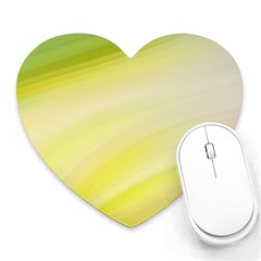 Gradient Green Yellow Heart Mousepad by ConteMonfrey