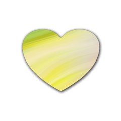 Gradient Green Yellow Rubber Coaster (heart) by ConteMonfrey