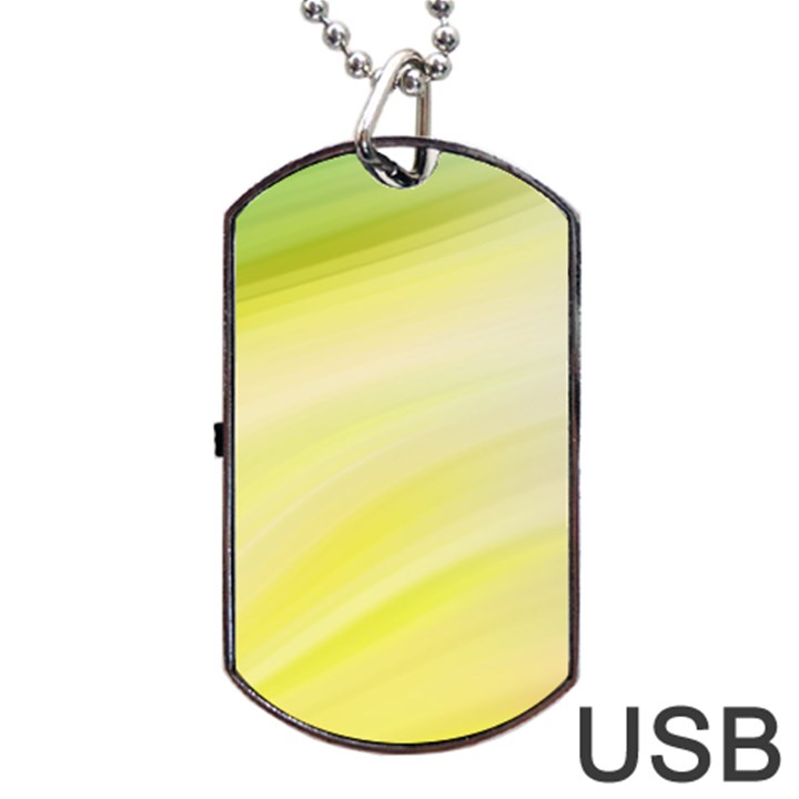 Gradient green yellow Dog Tag USB Flash (One Side)