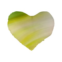 Gradient Green Yellow Standard 16  Premium Heart Shape Cushions by ConteMonfrey