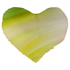 Gradient Green Yellow Large 19  Premium Flano Heart Shape Cushions by ConteMonfrey