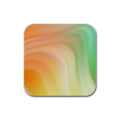 Gradient orange, green - Colors fest Rubber Square Coaster (4 pack)