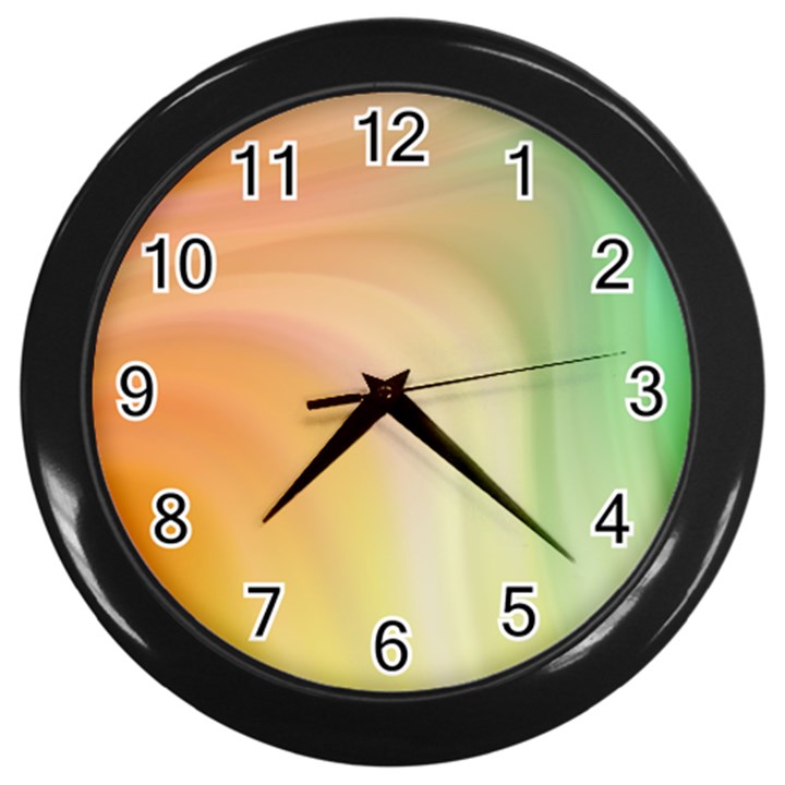 Gradient orange, green - Colors fest Wall Clock (Black)