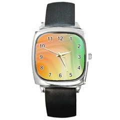 Gradient Orange, Green - Colors Fest Square Metal Watch by ConteMonfrey