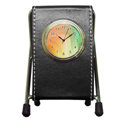 Gradient Orange, Green - Colors Fest Pen Holder Desk Clock by ConteMonfrey