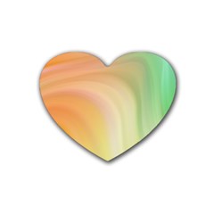 Gradient orange, green - Colors fest Rubber Coaster (Heart)