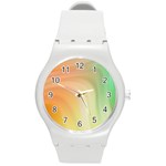 Gradient orange, green - Colors fest Round Plastic Sport Watch (M) Front