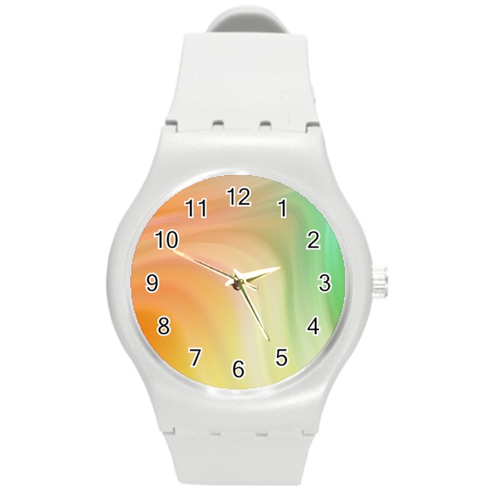 Gradient orange, green - Colors fest Round Plastic Sport Watch (M)