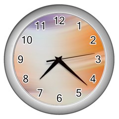 Gradient Purple, Orange, Blue Wall Clock (silver) by ConteMonfrey