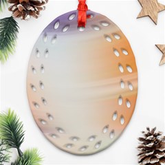 Gradient Purple, Orange, Blue Oval Filigree Ornament (two Sides) by ConteMonfrey