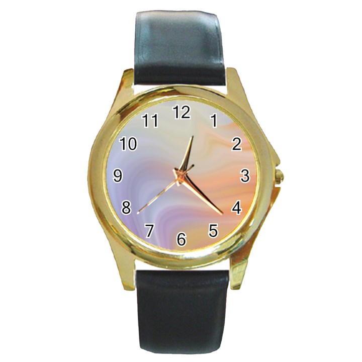 Gradient purple, orange Round Gold Metal Watch