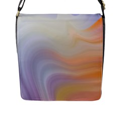 Gradient purple, orange Flap Closure Messenger Bag (L)