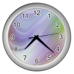 Gradient Blue, Orange, Green Wall Clock (silver) by ConteMonfrey