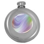 Gradient Blue, orange, green Round Hip Flask (5 oz) Front