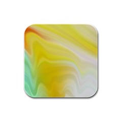 Gradient Green Yellow Rubber Square Coaster (4 Pack) by ConteMonfrey